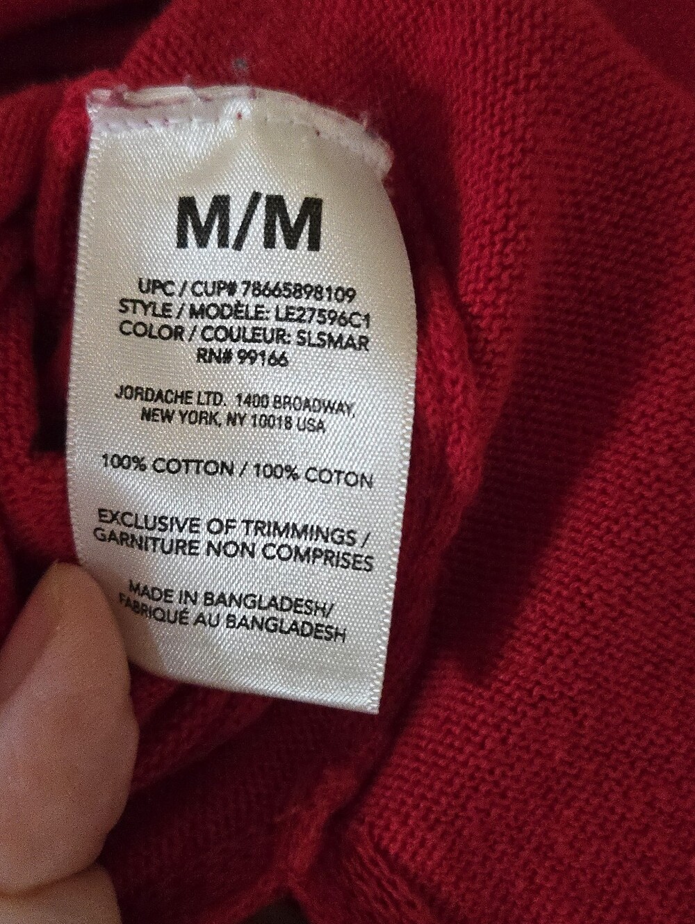 L♡VE Ellen Degeneres | Red & White V-Neck Sweater with Dog Patch, Size M - Picture 8 of 10